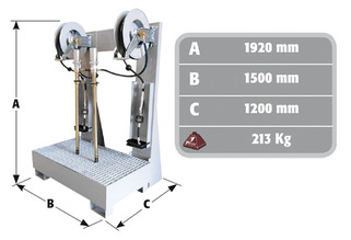 ﻿A-1920mm, B-1500mm, C-1200mm, 213Kg